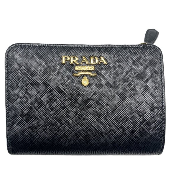 PRADA Black Leather Saffiano Wallet - Picture 1 of 6